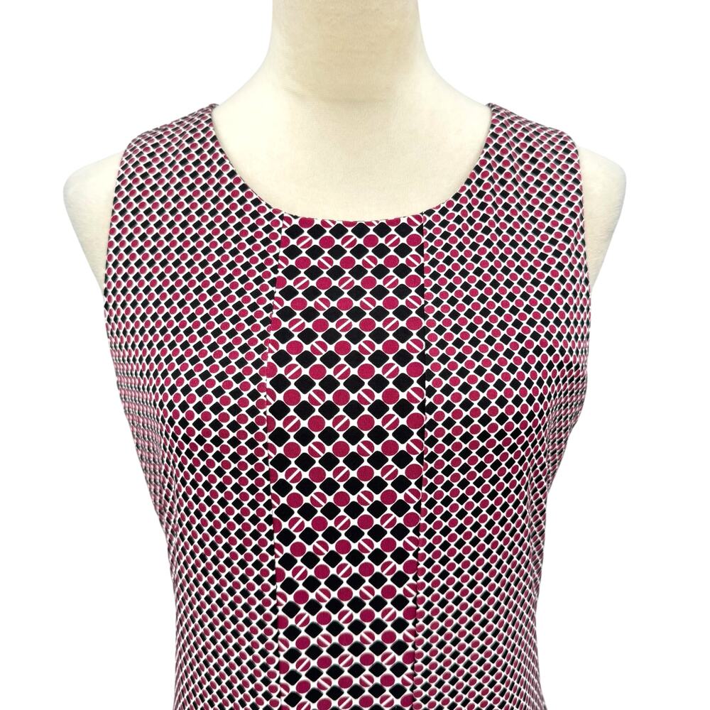 MICHAEL Michael Kors Burgundy & Black Geometric Sprint Sleeveless Spandex Dress - Picture 4 of 10